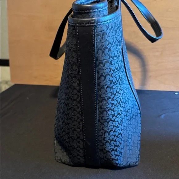 Coach Black Signature Jacquard Tote - Picture 3 of 11
